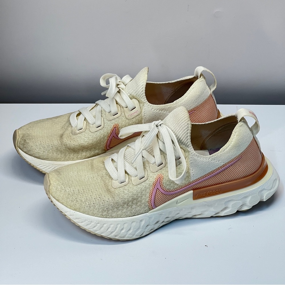 Size 7 Women’s - Nike React Infinity Run Flyknit Sail Metallic Copper